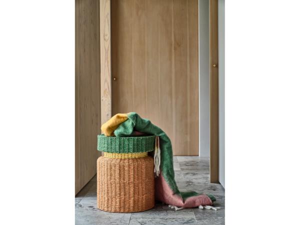 Villa Styles Plaid 170 x 130 cm i rosa/grøn/brun/g